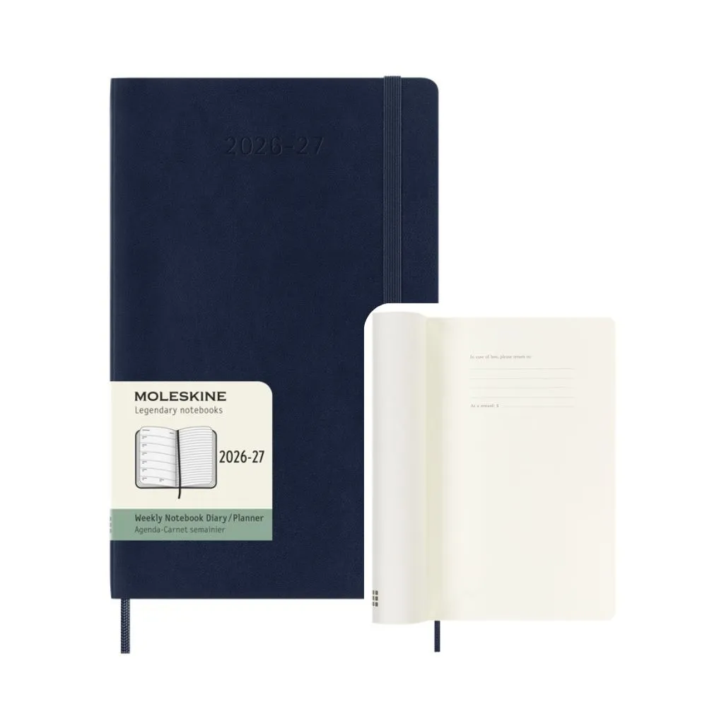 【MOLESKINE】2026-27 18個月週記軟皮手帳 - L型/寶藍