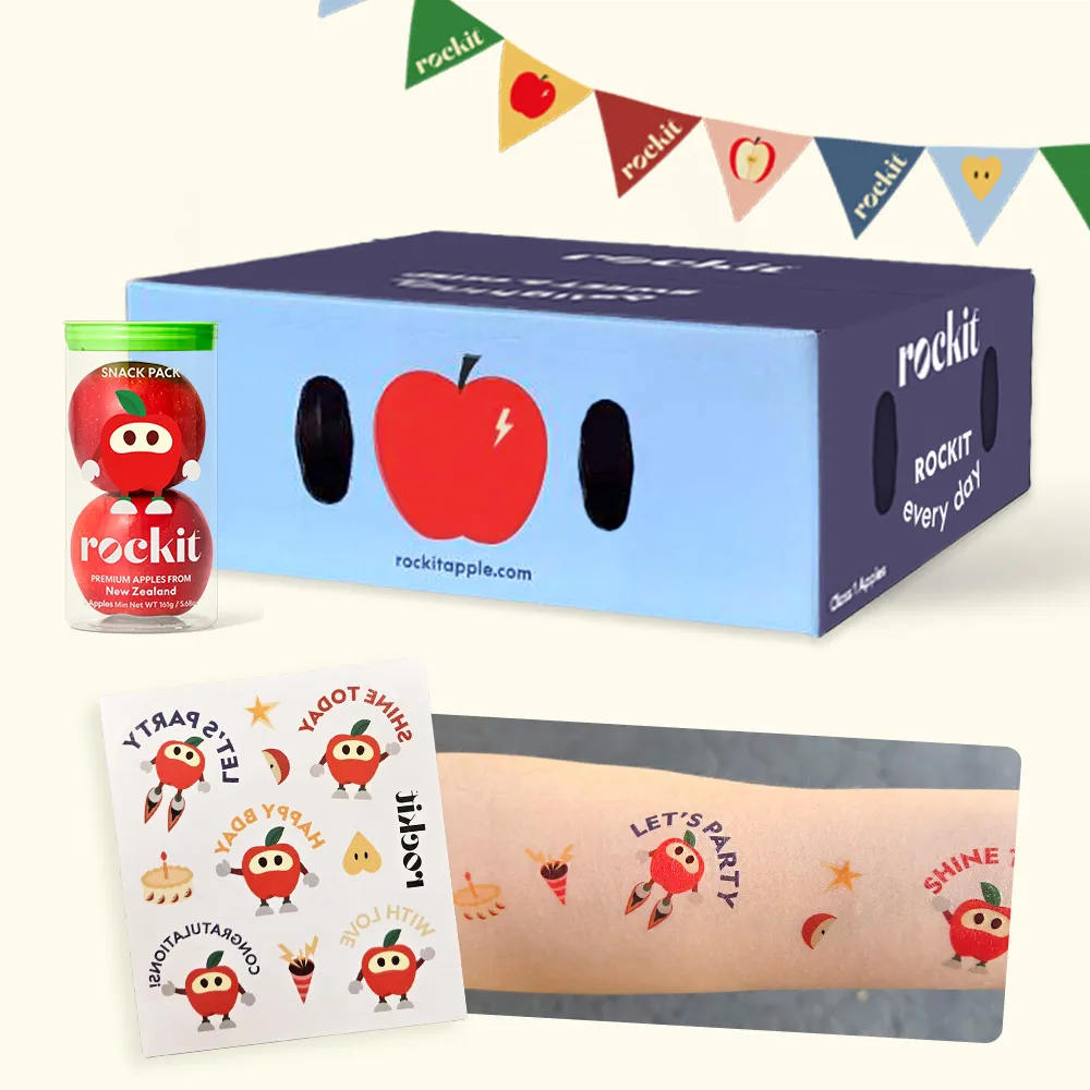 【FruitGo 馥果】(慶生組送24張紋身貼紙)紐西蘭樂淇蘋果24管(2顆/管) X1箱(#224原箱直送)