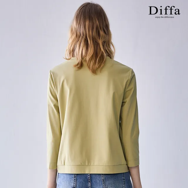 【Diffa】小狗印花車褶針織衫-女