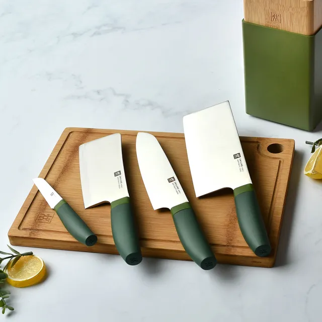 【ZWILLING 德國雙人】Now S五件式彩色刀具/刀座組-萊姆綠/莓果藍/石榴紅3色任選(德國雙人牌集團官方直營)