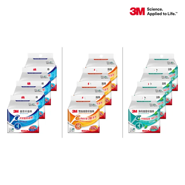 【3M】牙線棒補充包_ECO包裝x4包組(單線1600支/雙線1400支/薄荷單線1400支擇一)