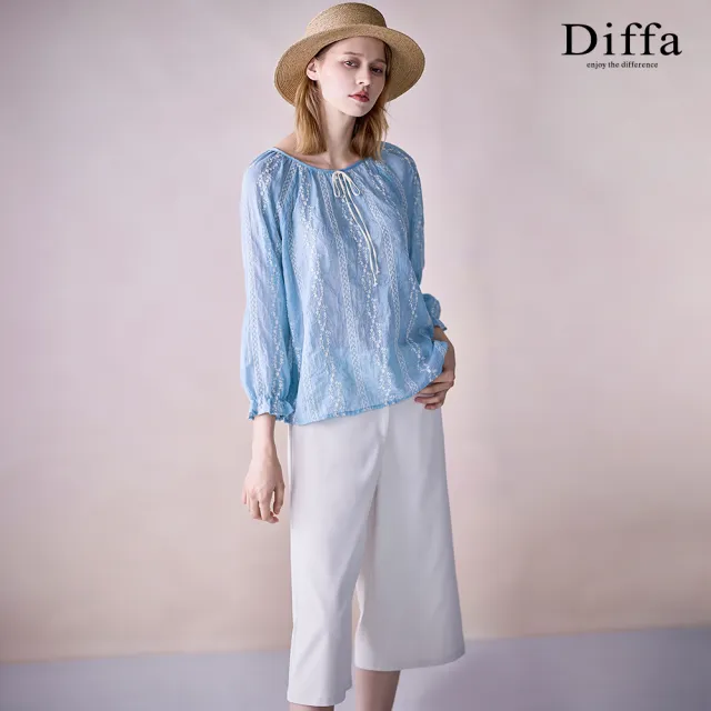 【Diffa】美型速乾後腰鬆緊長褲-女