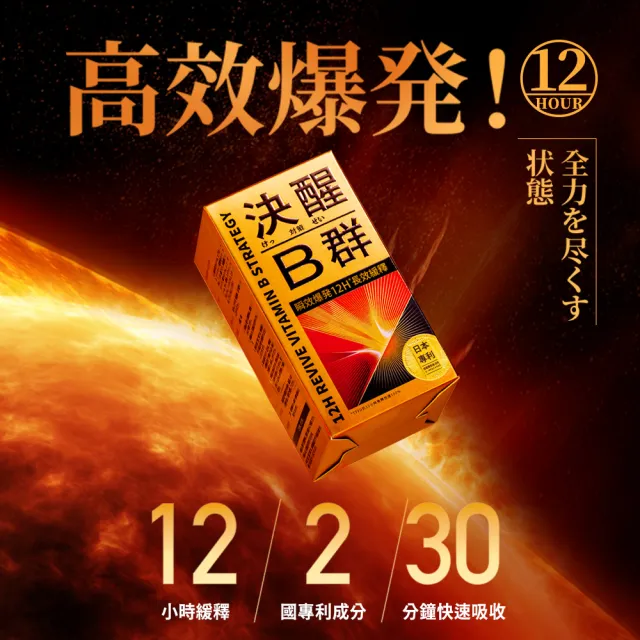 【TAIZAKU 火星生技】決醒對策B群 4送1入 60錠/盒(維他命 12小時長效緩釋 精神 體力 集中)
