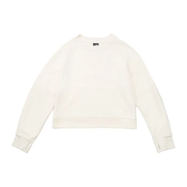 【The North Face】TNF 休閒 長袖大學T W TNF ESSENTIAL SIMPLE DOME OVERSIZED CR 女 米白 (NF0A8KDSQLI)
