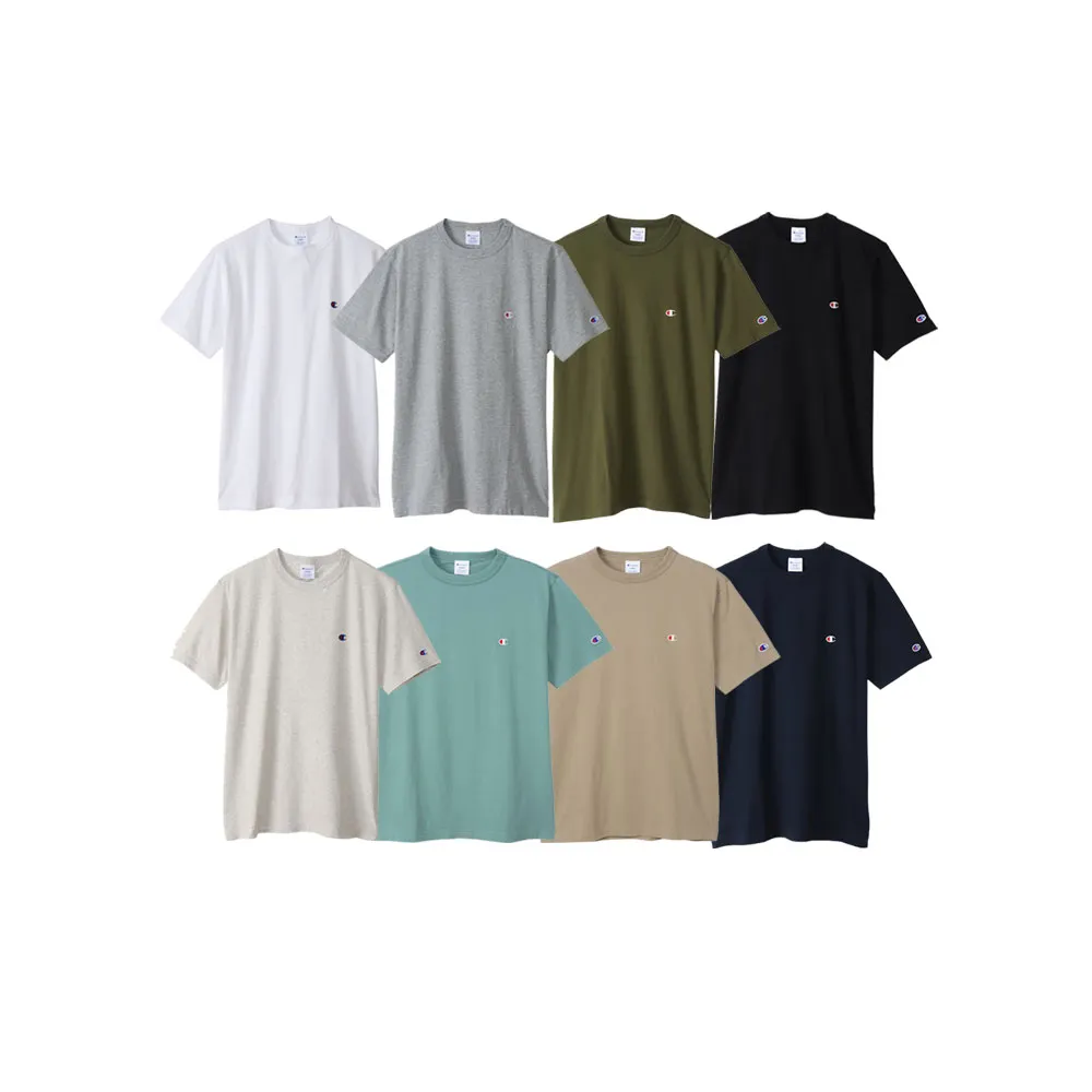 【Champion】官方直營-經典刺繡LOGO素色短袖Tee-男(8色-日規)