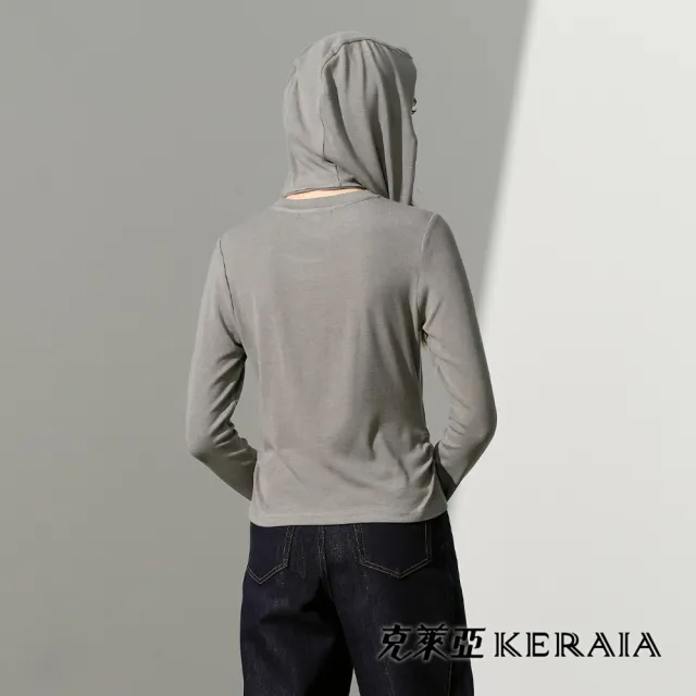 【KERAIA 克萊亞】漫步左岸側抽褶修身上衣(附披肩；三色)
