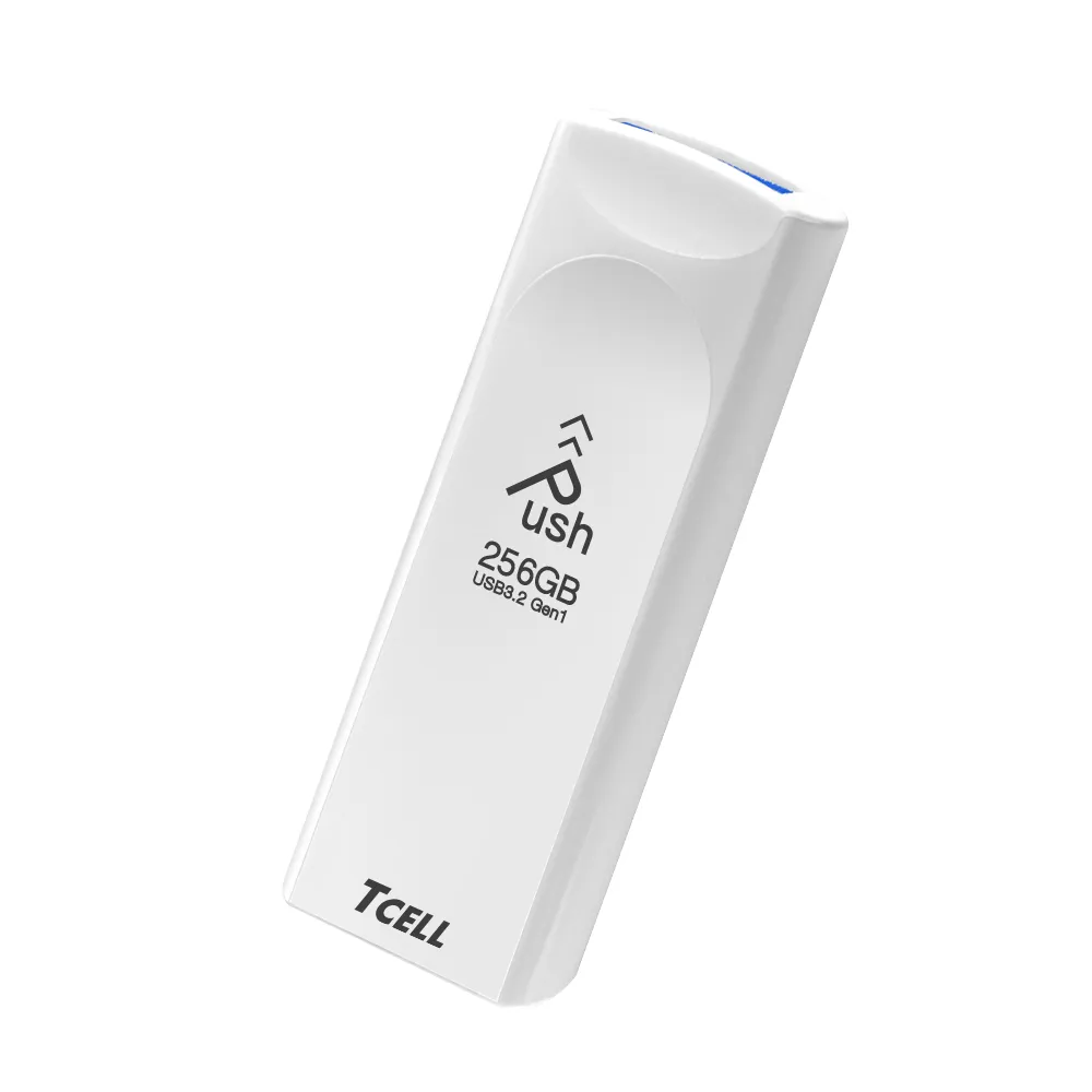 【TCELL 冠元】USB3.2 Gen1 256GB Push推推隨身碟(珍珠白)
