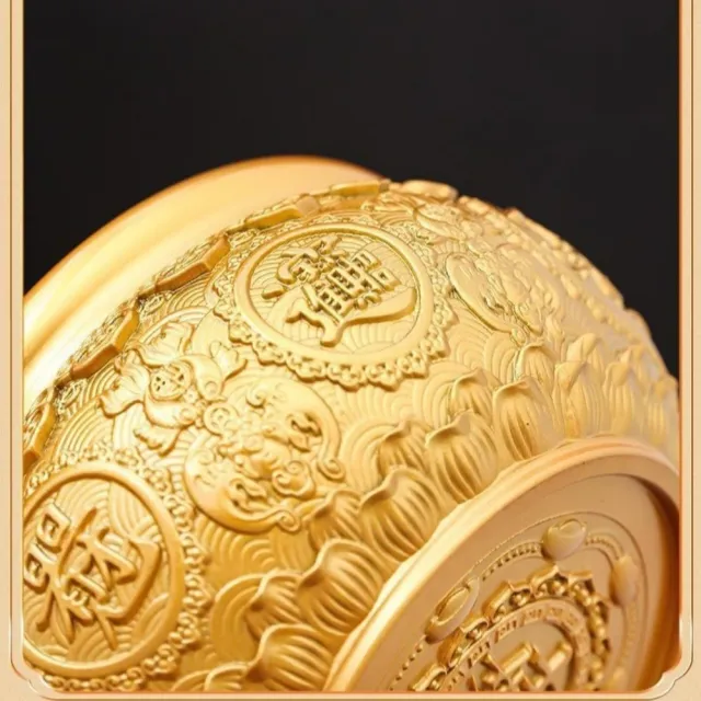 匠俱 黃銅如意聚寶盆銅擺件 19cm 聚財旺宅風水飾品 家用客廳擺設 店鋪前臺辦公室招財工藝禮品