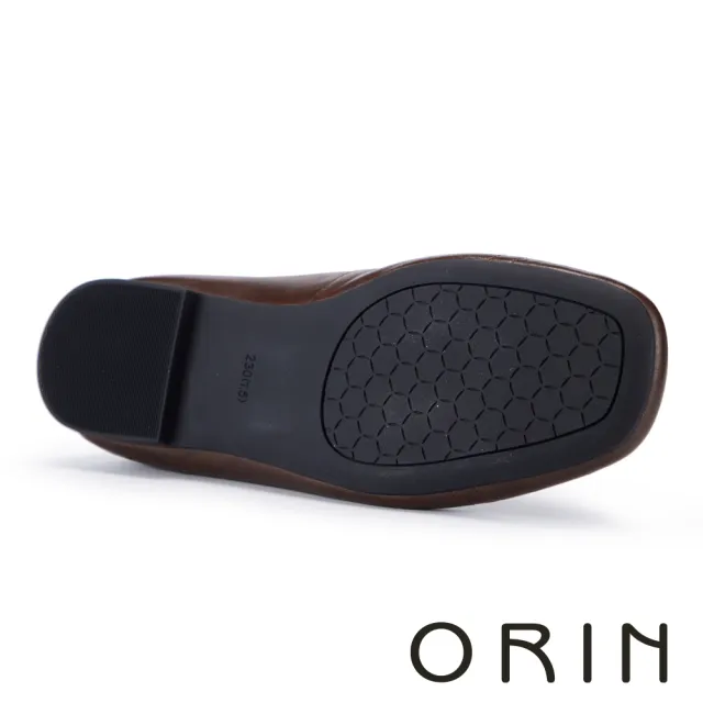 【ORIN】打蠟羊皮復古雕花綁帶牛津鞋 咖啡