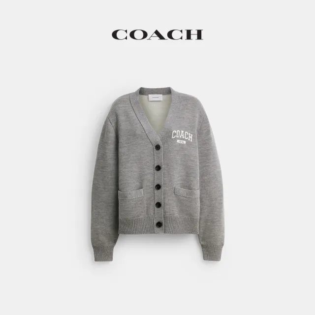 【COACH】蔻馳官方直營 雙面針織衫-麻灰色(CFD41)