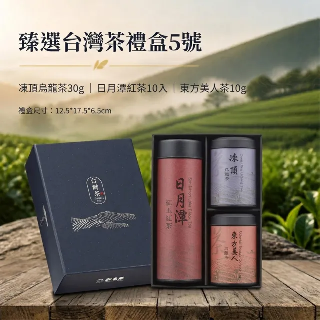 【新東陽】臻選台灣茶禮盒5號(凍頂烏龍茶、日月潭紅茶、東方美人茶)3罐/盒 伴手禮/送禮