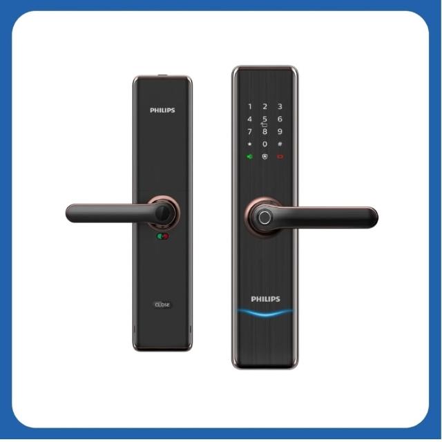 【Philips 飛利浦】7300 五合一把手式智能門鎖/電子鎖(指紋│卡片│密碼│鑰匙│WIFI 含安裝)