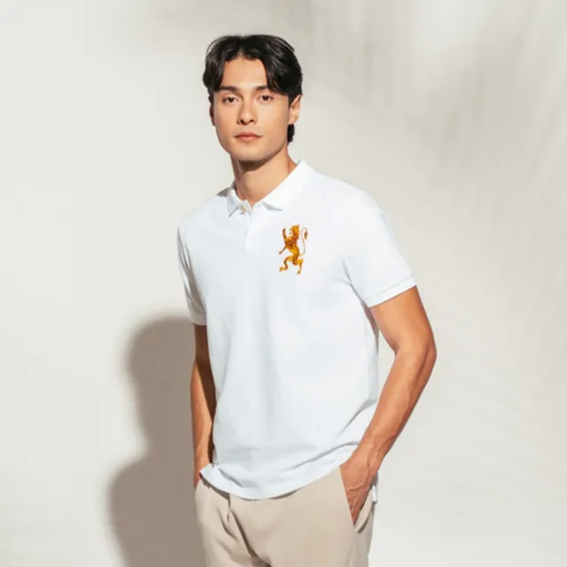 【GIORDANO 佐丹奴】男裝拼色刺繡修身短袖POLO衫(多色任選)
