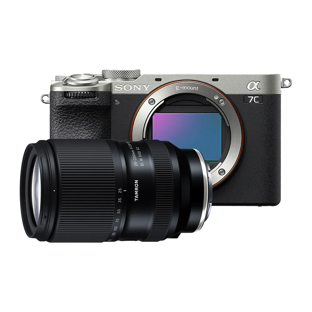 【SONY 索尼】ILCE-7CM2 α7C II A7CM2 BODY 單機身 全片幅相機(公司貨)+Tamron 25-200mm F2.8-5.6(公司貨)