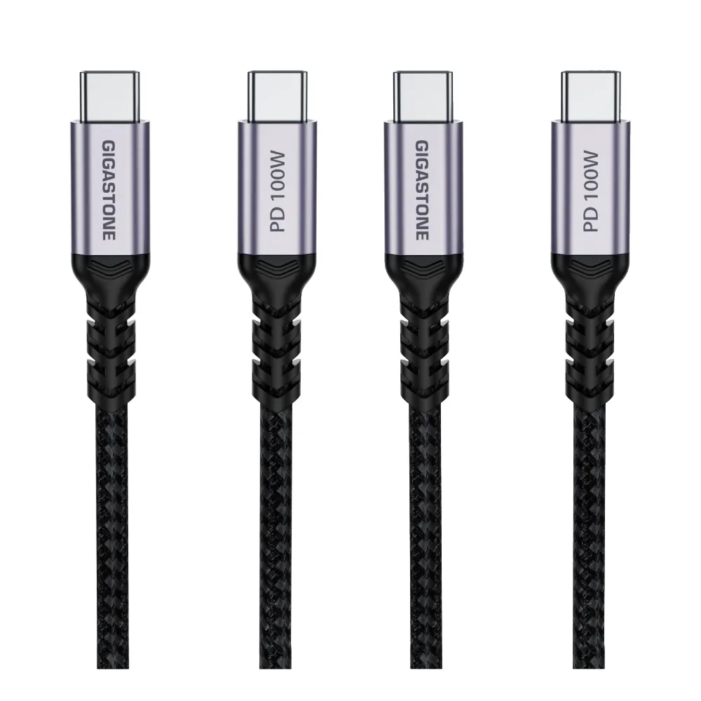 【Gigastone 立達國際】2入組 TypeC 100W 4K USB3.2 Gen2充電傳輸編織線 (iPhone17快充)