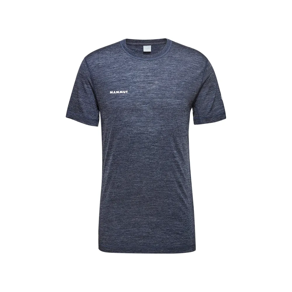 【Mammut 長毛象官方直營】Tree Wool FL T-Shirt Men 羊毛混紡快乾抗臭短袖T恤 海洋藍 男款 #1017-06680