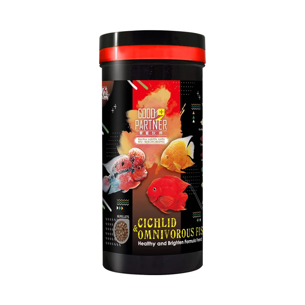 【海豐飼料】親蜜伙伴GP+慈鯛健康藍藻配合飼料 中粒480g(專為血鸚鵡 花羅漢等慈鯛科設計)