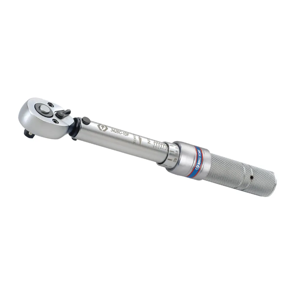 【KINGTONY】專業級工具 1/4 單刻度雙向快脫式迷你型扭力扳手 3-15Nm(KT3426C-1DF)