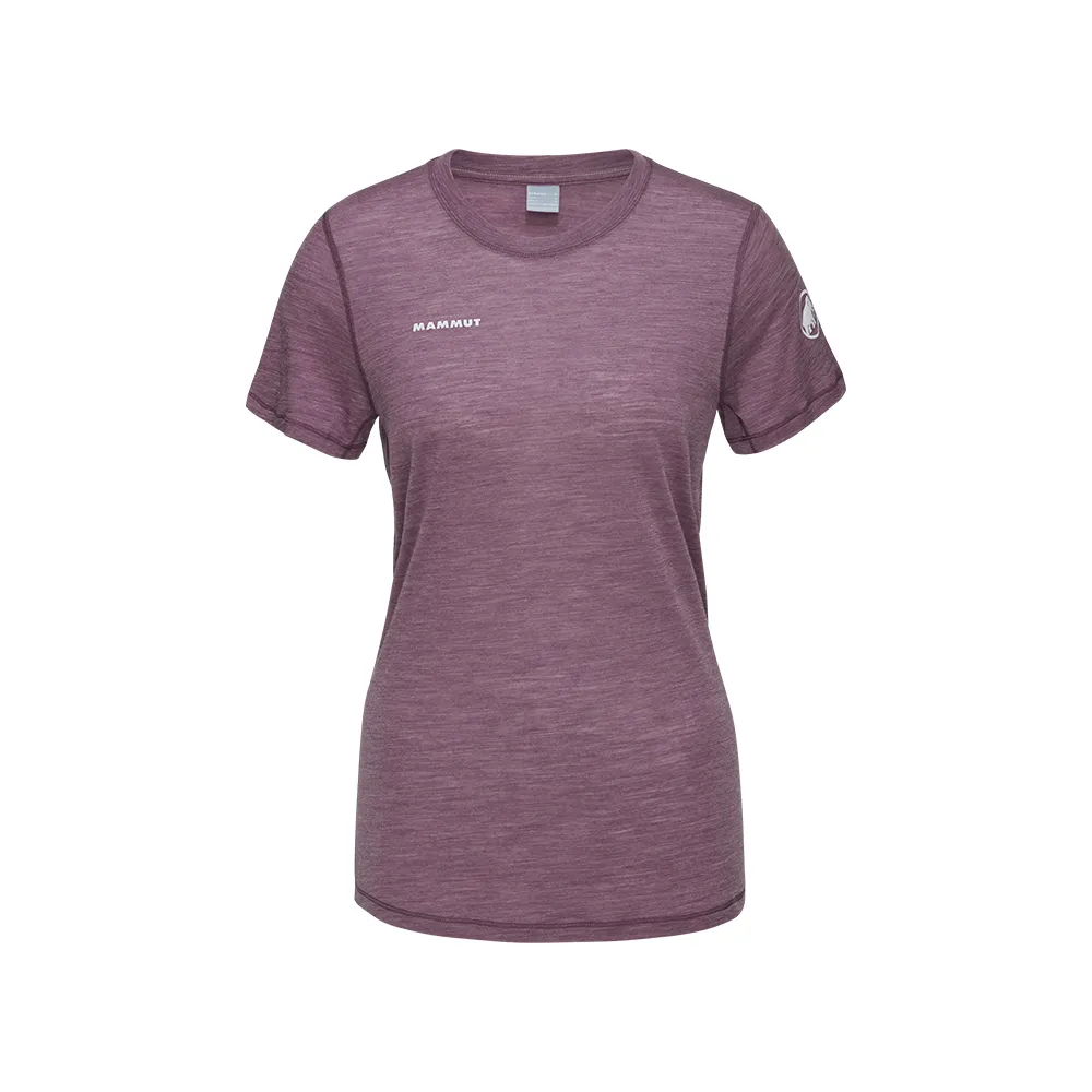 【Mammut 長毛象官方直營】Tree Wool FL T-Shirt W 羊毛混紡快乾抗臭短袖T恤 波動紫 女款 #1017-06670