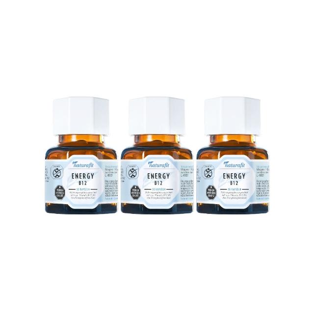 【德國 Natural Fit 活粒適】能量複合劑B12 三入組 30粒/入(素食維他命B群 維他命B12 B1B2B6 葉酸 胺基酸)