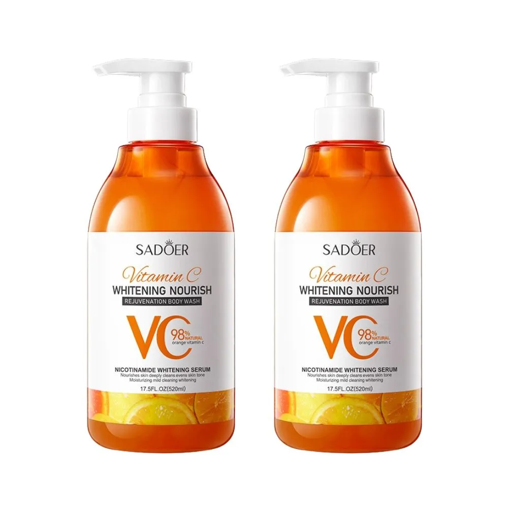【iBloom】SADOER 維他命C美白沐浴露520ml-2入組 (柑橘清香、嫩白淨膚、細緻泡沫)