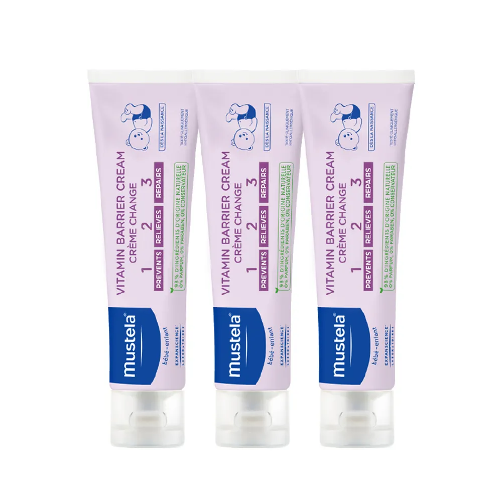 【Mustela 慕之恬廊】衛蓓欣VBC全效護膚膏100mlX3入(123護膚膏 屁屁膏 公司貨 台灣獨家總代理)