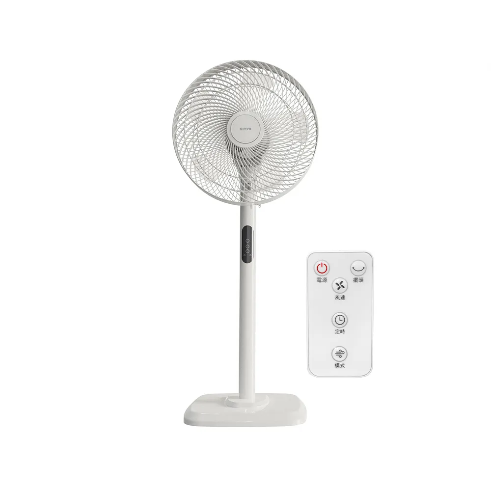 【KINYO】14吋微電腦遙控直立循環電風扇/AC循環扇  附無線遙控器/3檔風速/定時/適用4-10坪空間 (ACF-1138)