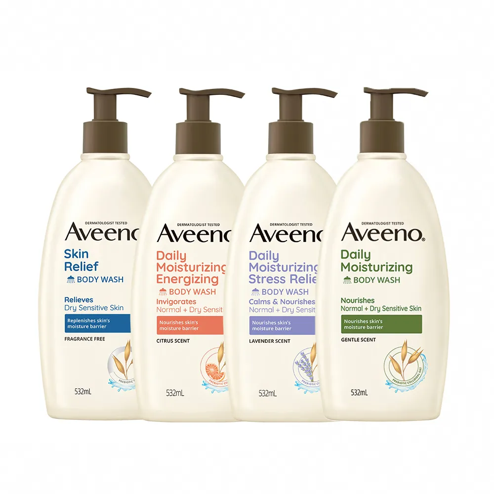 【Aveeno 艾惟諾】長效燕麥沐浴露532mlX2入(薰衣草/活力果香/燕麥)