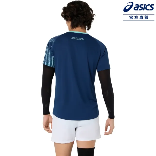 【asics 亞瑟士】排球短袖上衣 男女中性款 日本版 排球上衣 2053A281-400