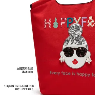 【HAPPYFACE】怪甜心EMMA刺繡購物袋 大容量輕量防潑水托特袋(C20265)