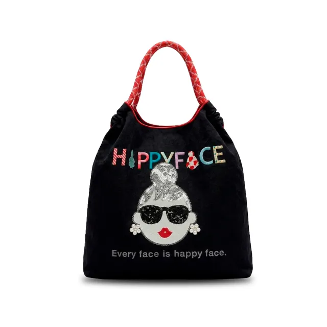 【HAPPYFACE】怪甜心EMMA刺繡購物袋 大容量輕量防潑水托特袋(C20265)