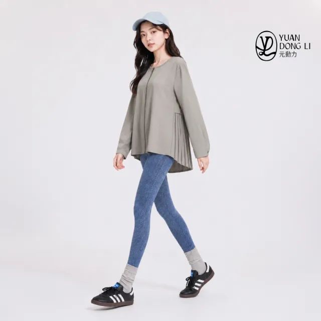 【YUANDONGLI 元動力】百褶拼接前短後長外套(卡其；S-L；4263384002)