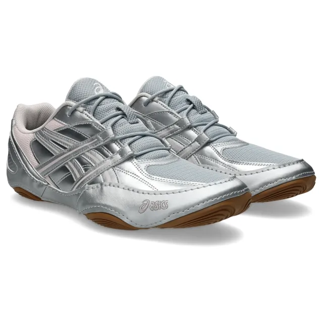 【asics 亞瑟士】Hypersync 休閒鞋 女鞋 銀色 薄底 復古 拼接 1203A879-024