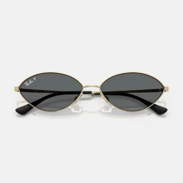 【RayBan 雷朋】Jennie同款 橢圓金屬偏光抗UV太陽眼鏡(RB3757-004/2V、921381 56、59mm)