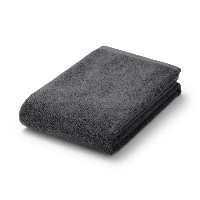 【MUJI 無印良品】棉圈絨雙線織浴巾/可吊掛(柔白/灰色/綠色/粉米/墨黑)成品尺寸:W70×L140 cm