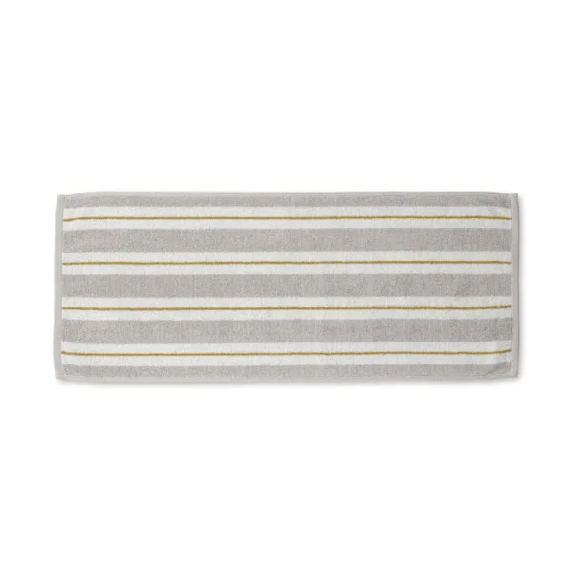 【MUJI 無印良品】棉圈絨雙線織直紋面用巾(灰直紋/墨灰直紋/米直紋)成品尺寸:W34×L85 cm