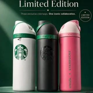 【STARBUCKS 星巴克】美國進口 Owala 聯名款 FreeSip 專利雙口飲 彈蓋 保溫杯 運動水壺 吸管隨行杯 710ml