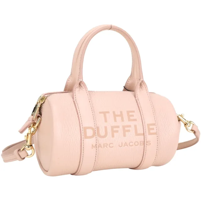 【MARC JACOBS】MJ Duffle 迷你款 粒面牛皮 手提/斜背圓筒包(裸粉色 兩用包)