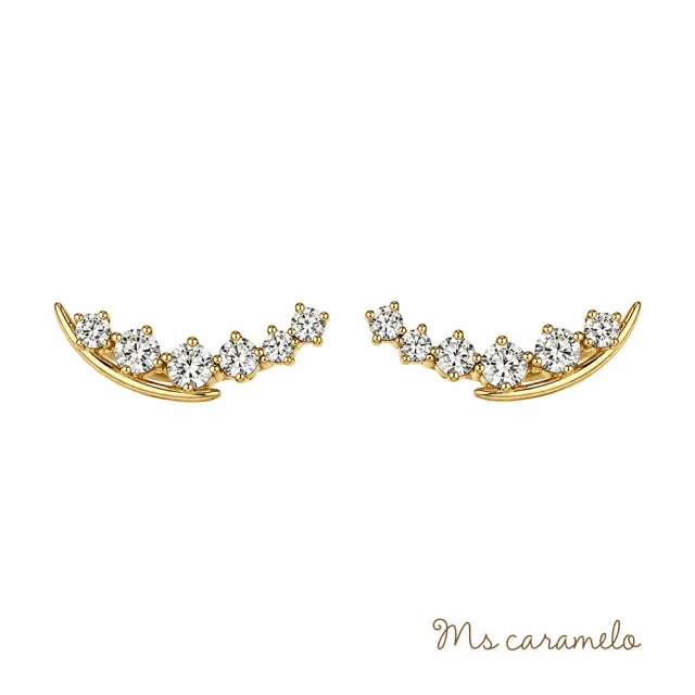 【Ms caramelo 焦糖小姐】925純銀 鋯石耳環