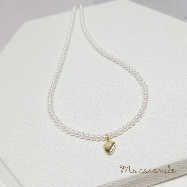 【Ms caramelo 焦糖小姐】珍珠項鍊 愛心項鍊