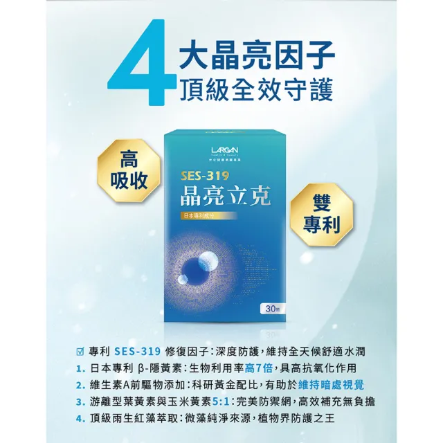 【LARGAN】大立美 晶亮立克27盒(30粒/盒 雙主播代言&專科醫師推薦 葉黃素)
