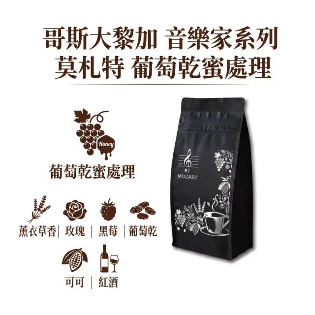 【E7CUP】哥斯大黎家 音樂家系列 莫札特 葡萄乾蜜處理 咖啡豆(200G)
