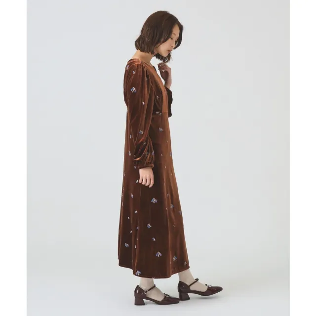 【BEAMS】官方旗艦館 Ray BEAMS / 女裝 絲絨 刺繡 洋裝
