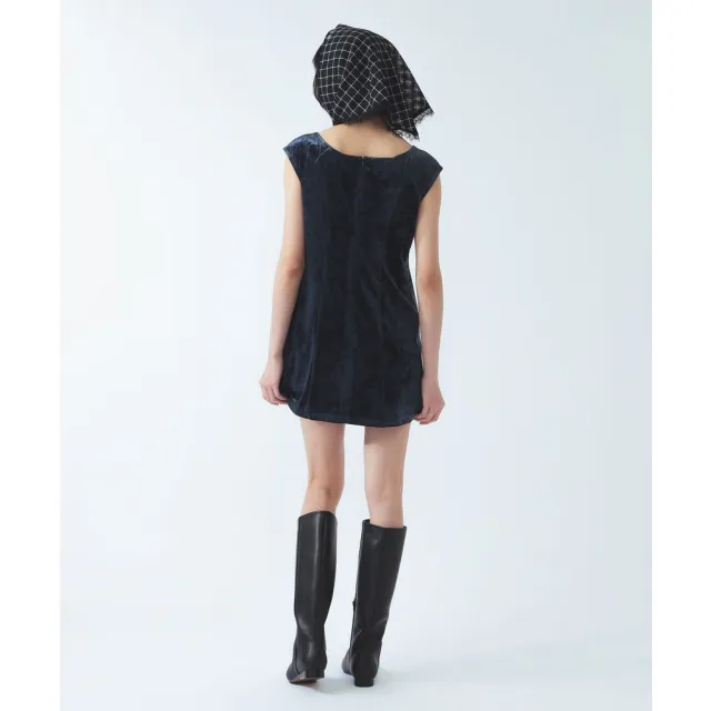 【BEAMS】官方旗艦館 Ray BEAMS / 女裝 拼接 絲絨 短版 洋裝