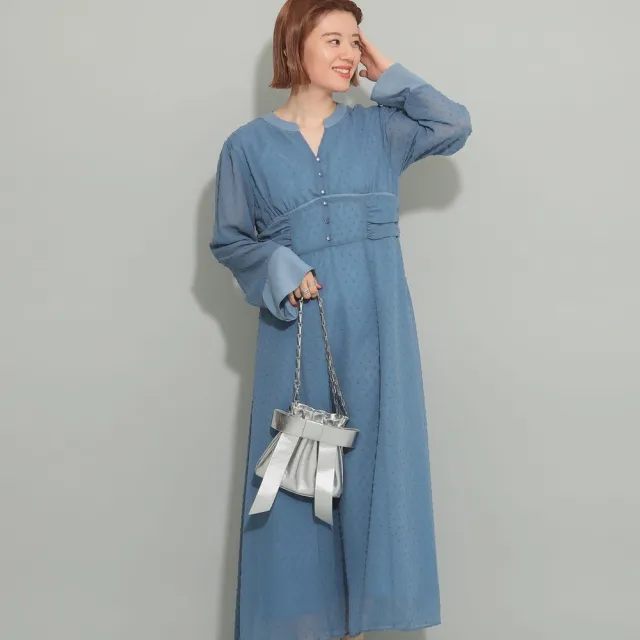 【BEAMS】官方旗艦館 Ray BEAMS / 女裝 多臂花式織 鑰匙領 洋裝