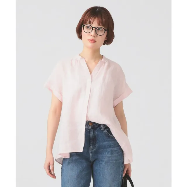 【BEAMS】官方旗艦館 Ray BEAMS / 女裝 亞麻 立領 法式袖 上衣