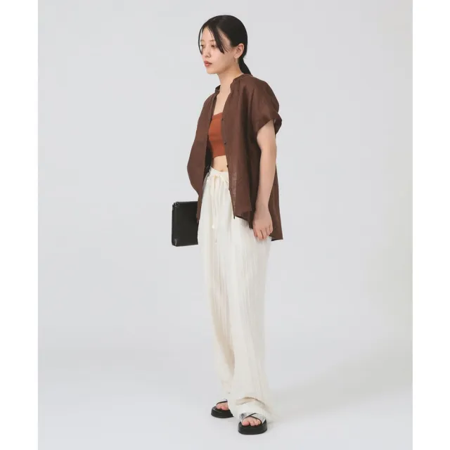 【BEAMS】官方旗艦館 Ray BEAMS / 女裝 亞麻 立領 法式袖 上衣