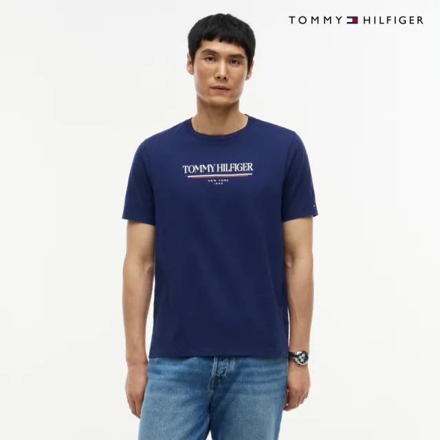 【TOMMY HILFIGER】官方旗艦館Tommy Hilfiger 標誌 T 恤 藍色