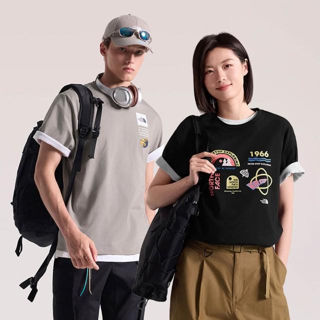 【The North Face】北面男女款FLASHDRY速乾印花短袖T恤 (多款任選)