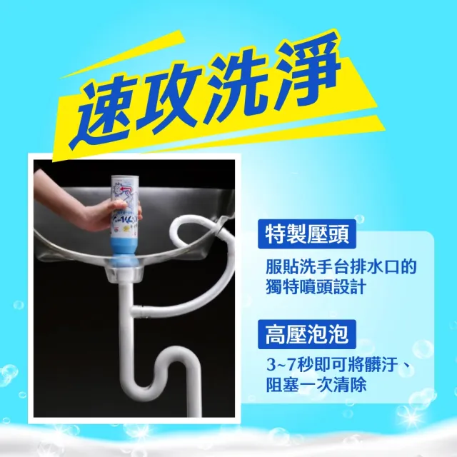 moPro會員專屬【興家安速】排水管去汙消臭泡泡清潔劑 200ml 三件組 (6-9回分)